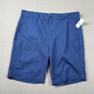 Brooks Brothers Shorts Mens 36 Flat Front Chino Geometric 10" Inseam Blue Preppy